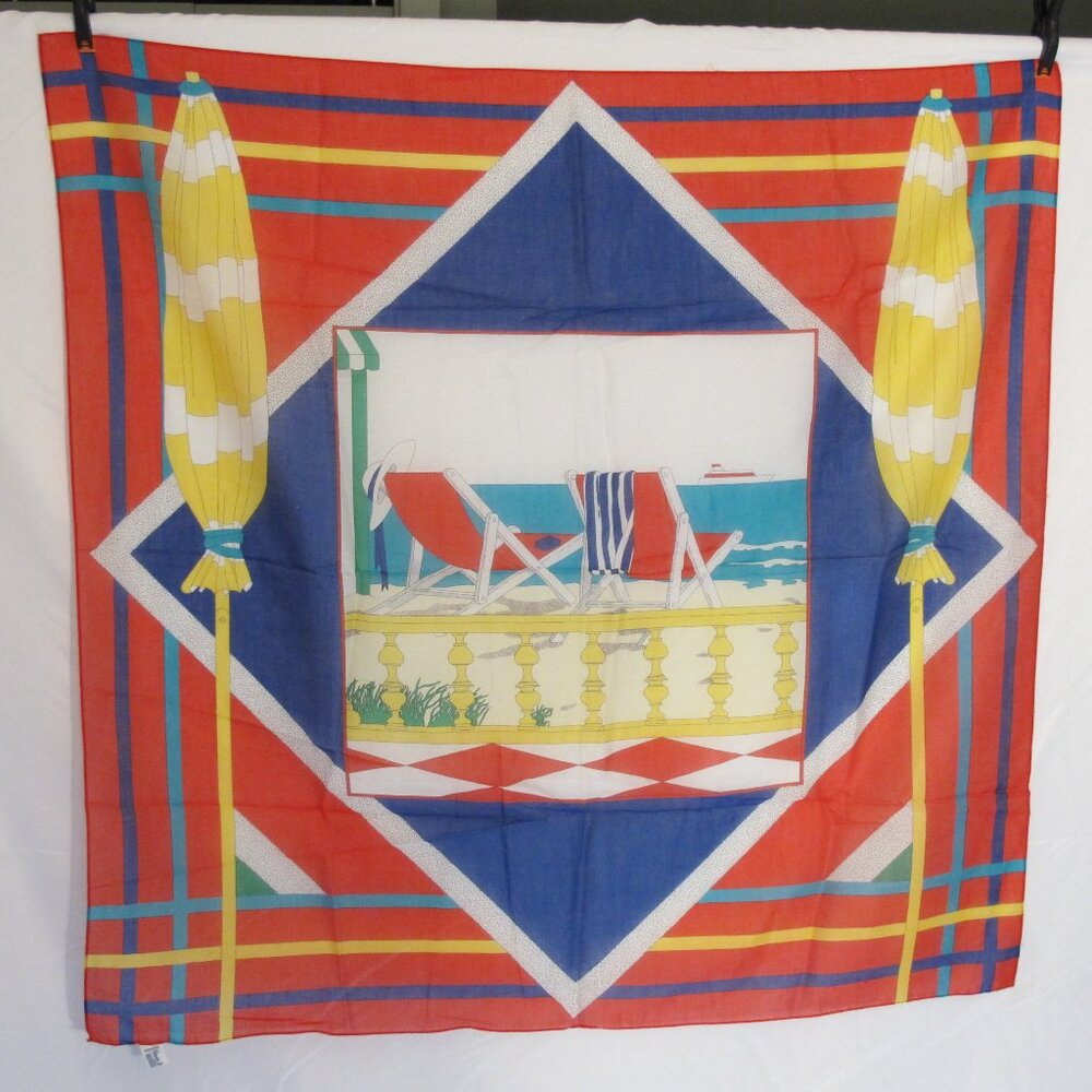 Ginnie Johansen Inc. cotton square nautical and beach scarf